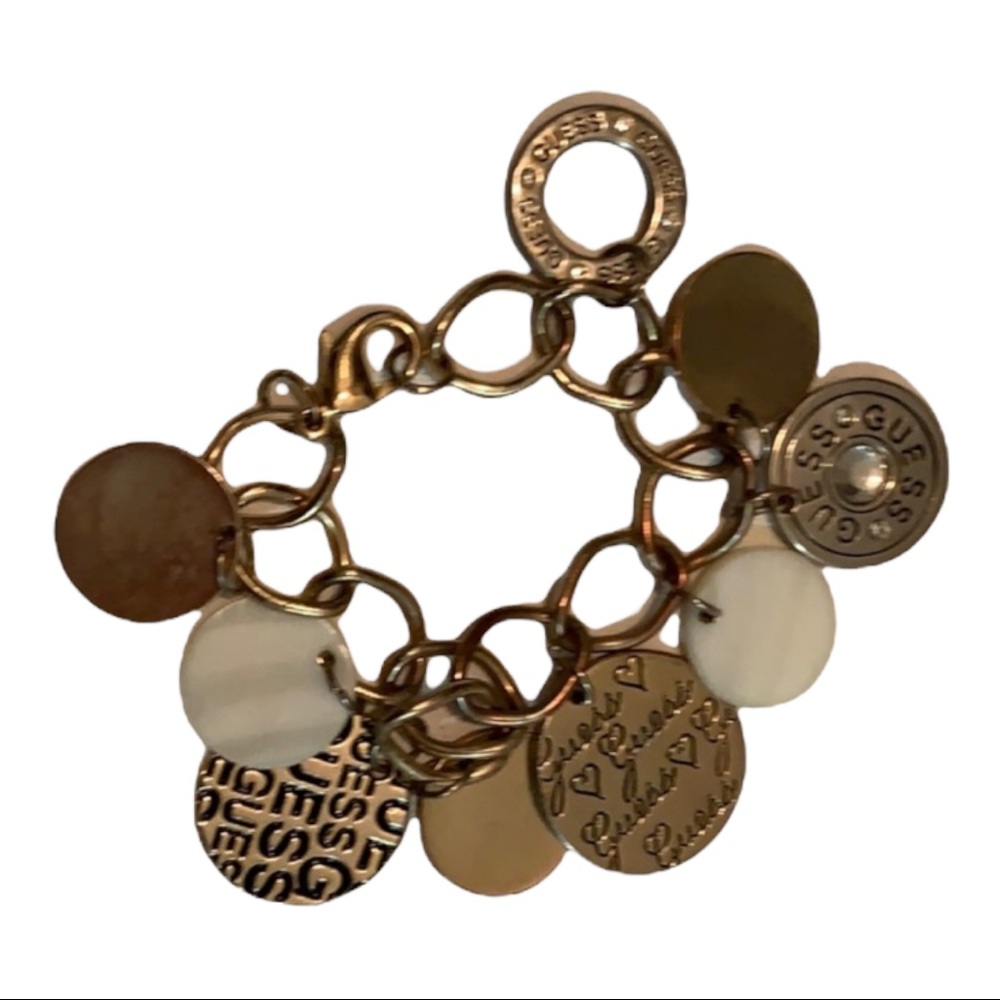 Guess Brand Logo Insignia Gold & Silver Coloured Bracelet